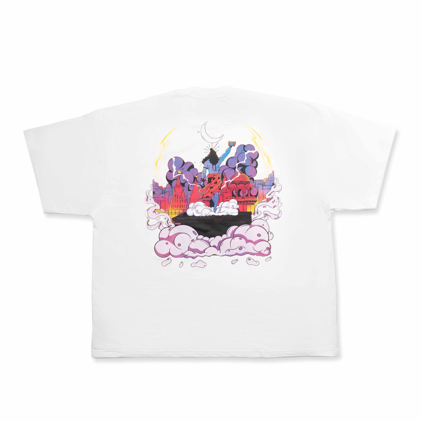OVER SIZE WHITE T SHIRT SHIVA PRINT