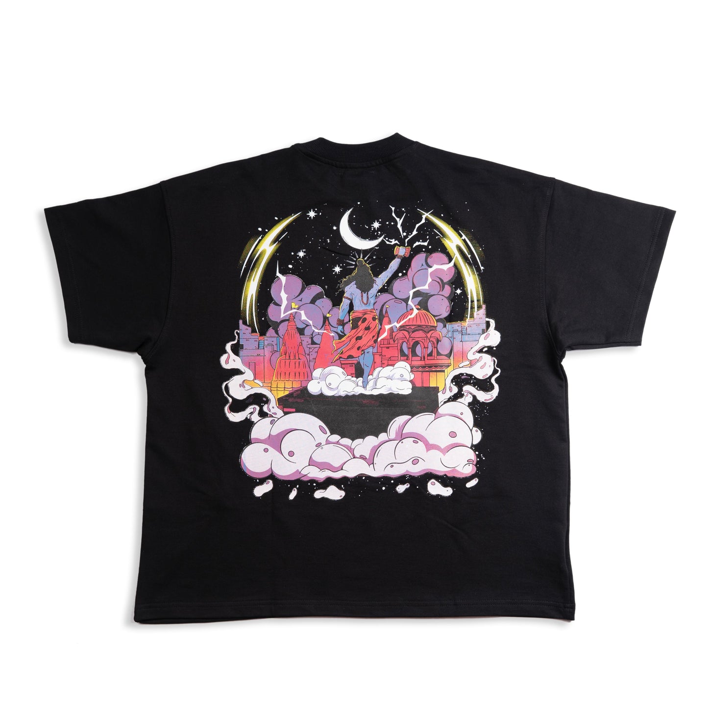 OVER SIZE BLACK T SHIRT ON SHIVA PRINT