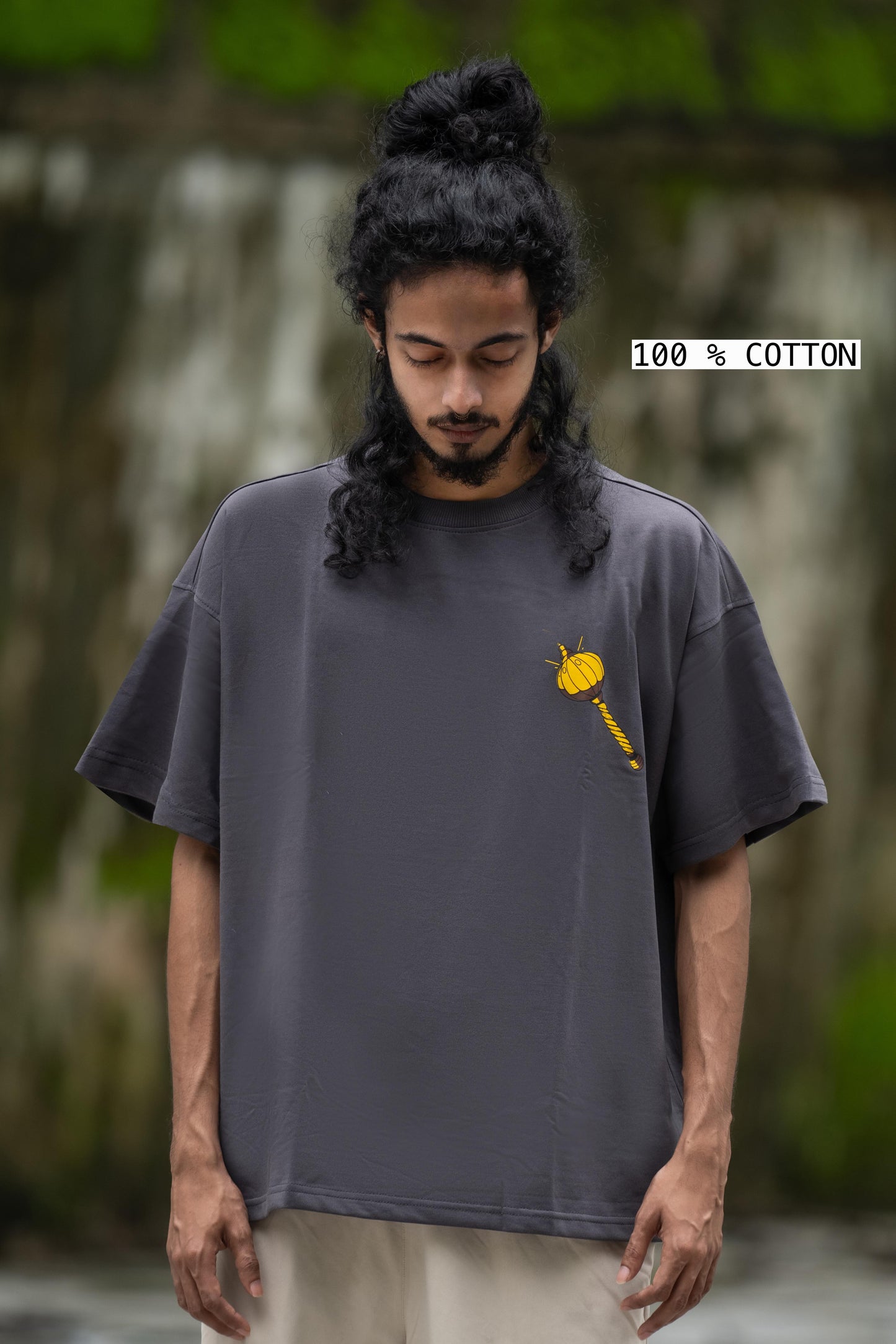 OVER SIZE TSHIRT HANUMAN PRITNT GREY