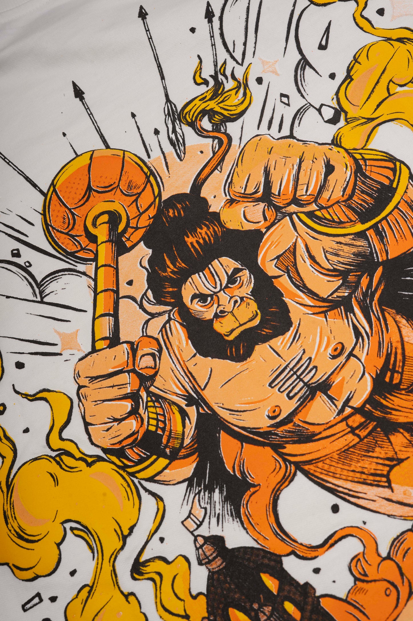OVER SIZE TEE HANUMAN PRINT ON WHITE