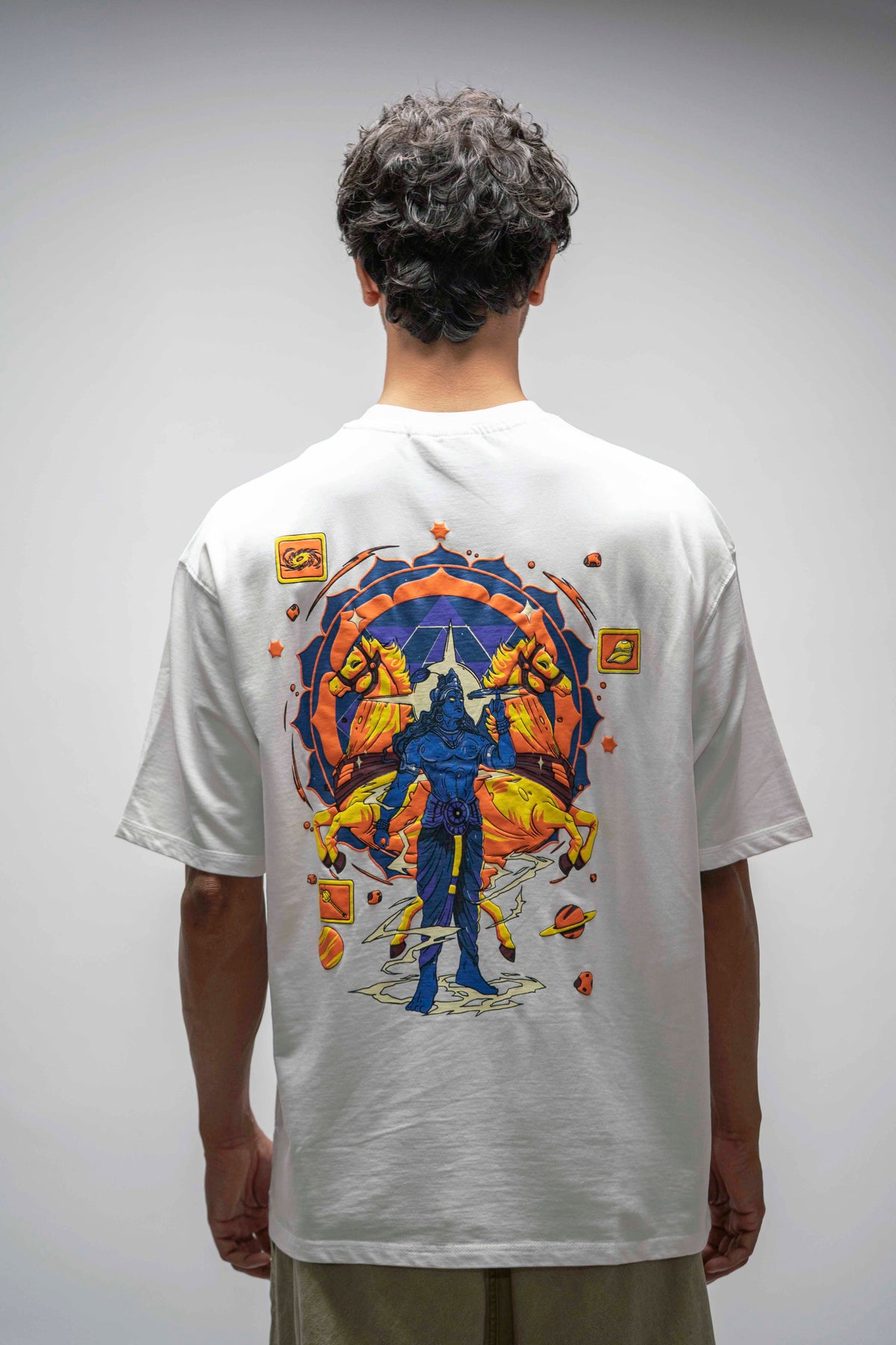 KRISHNA WHITE OVERSIZE TEE 240 GSM