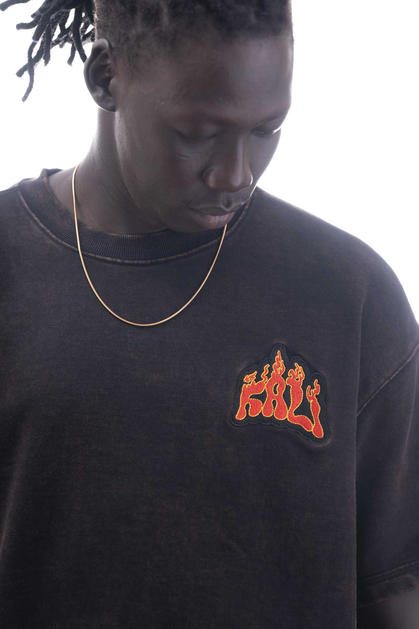 The Destroyer – Kali Oversized Tee (Black, Acid Wash) | Sacred Theory