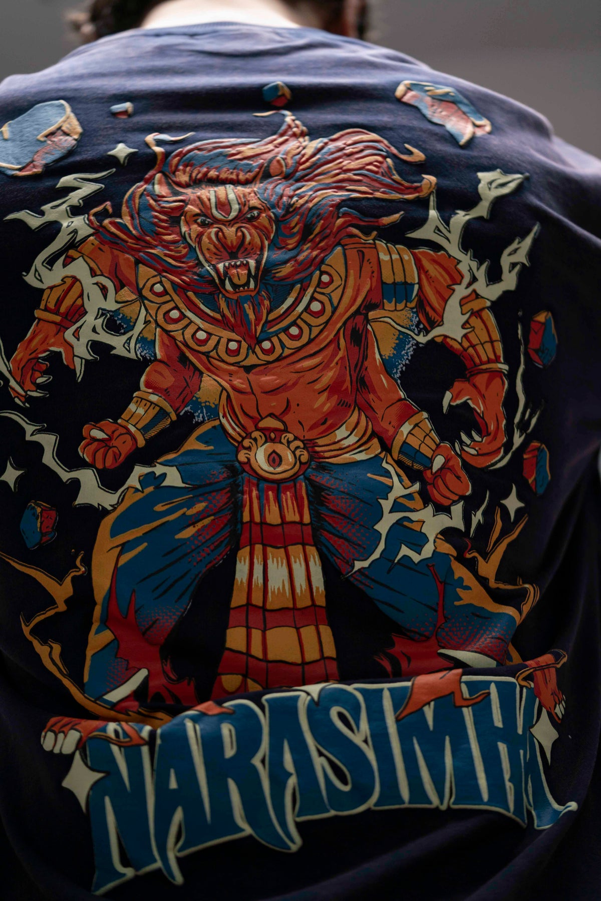 Narasimha – Navy Blue Oversized T-Shirt