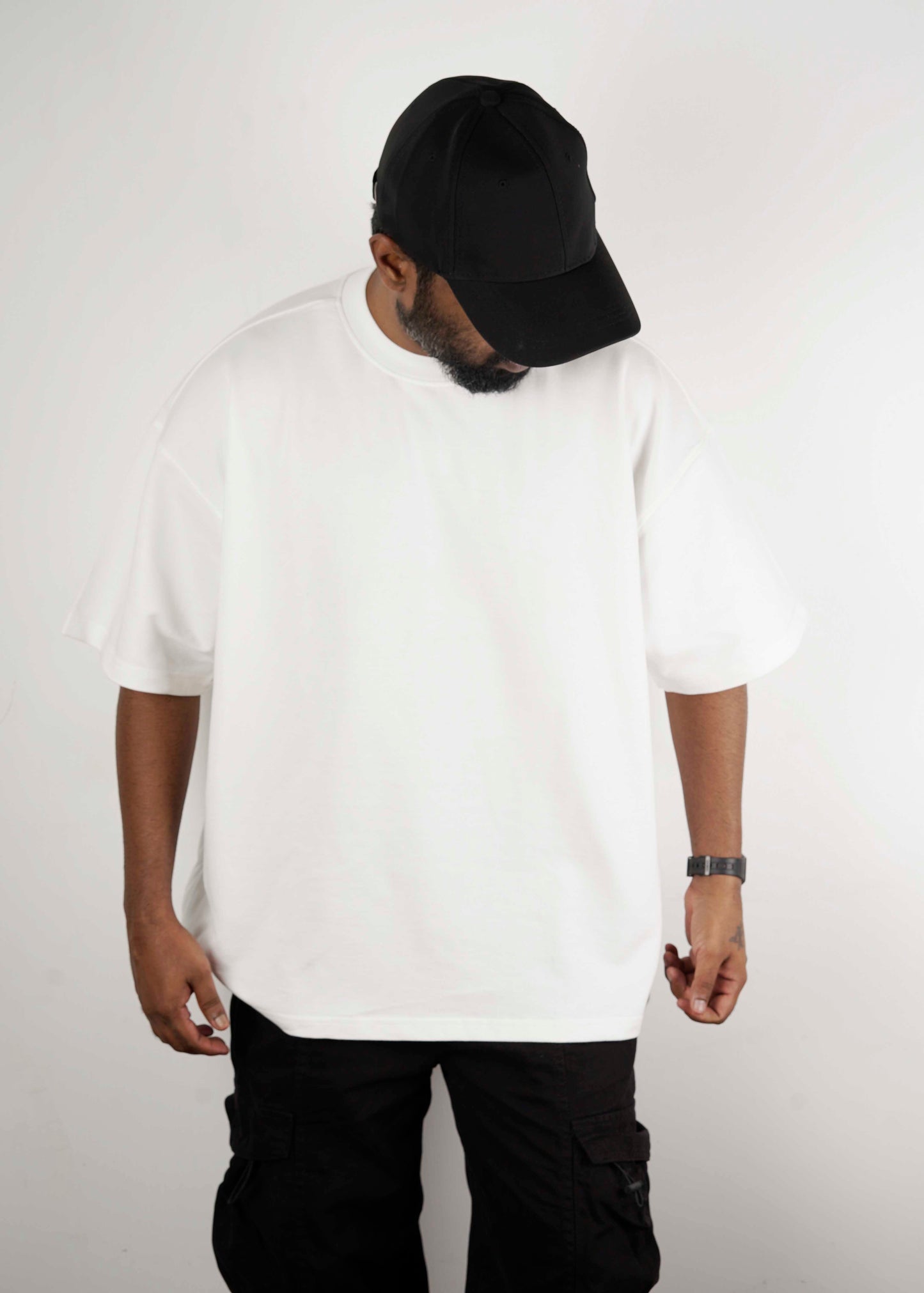 OVER SIZE WHITE T SHIRT SHIVA PRINT