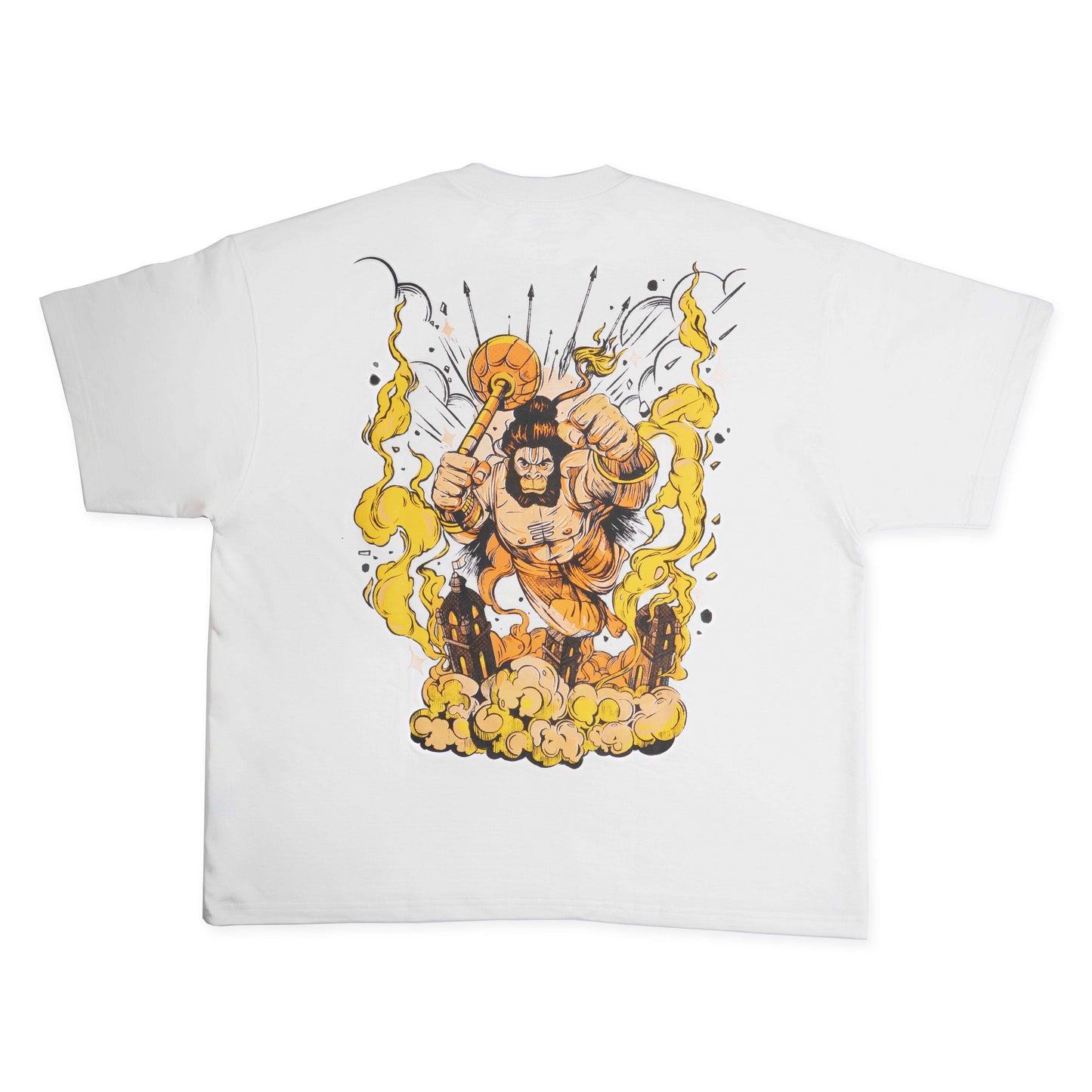OVER SIZE TEE HANUMAN PRINT ON WHITE