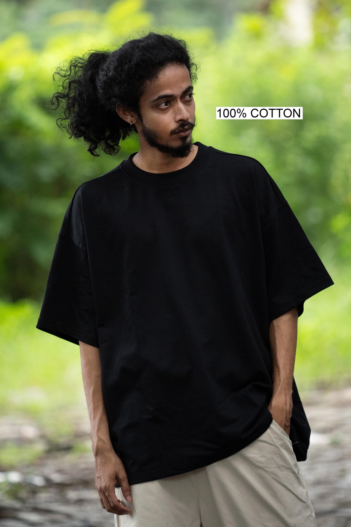 OVER SIZE  BLACK T SHIRT ON SHIVA PRINT