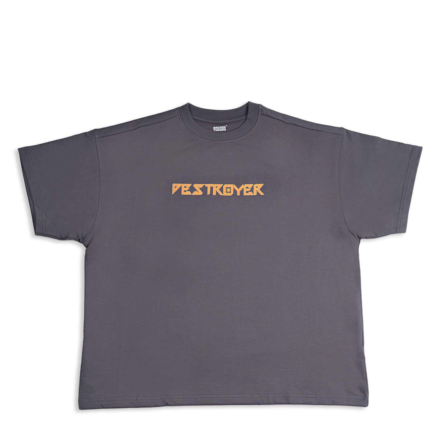 OVER SIZE  GRAY T SHIRT  WITH KRISHNA PRINT ON IT