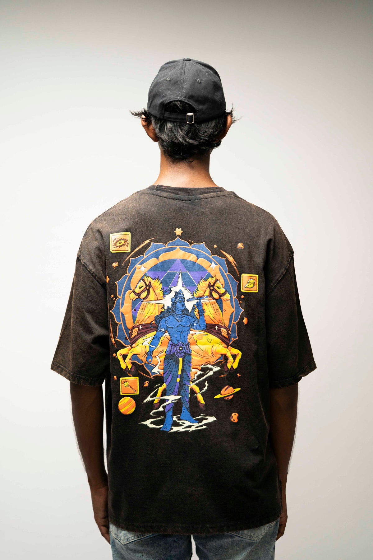 KRISHNA BLACK OVERSIZE TEE 240 GSM