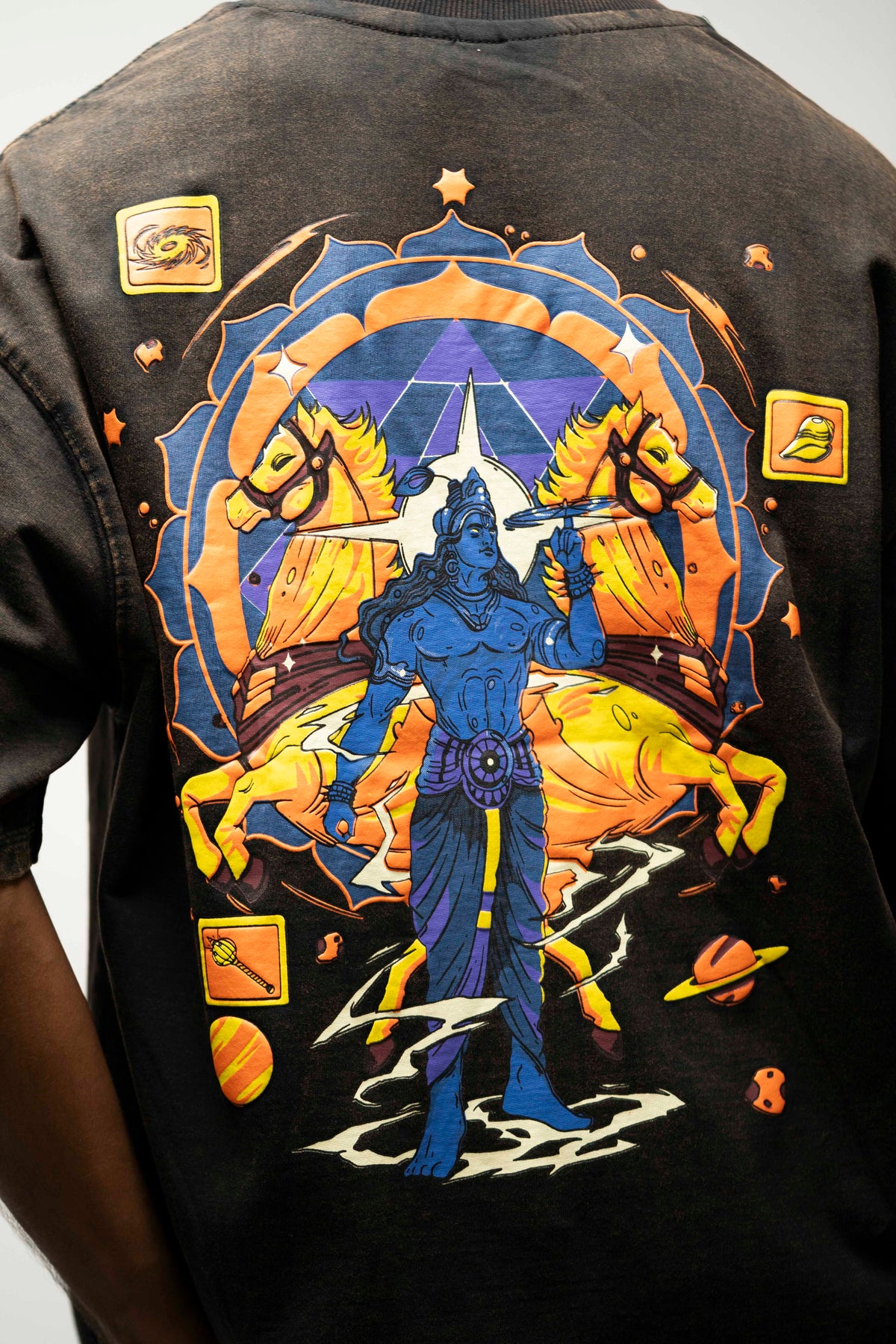 KRISHNA BLACK OVERSIZE TEE 240 GSM