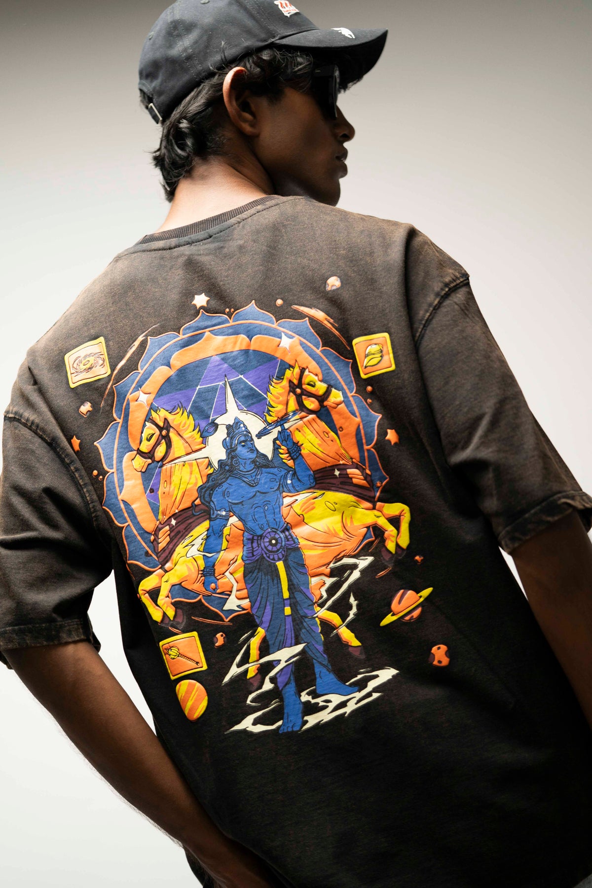 KRISHNA BLACK OVERSIZE TEE 240 GSM