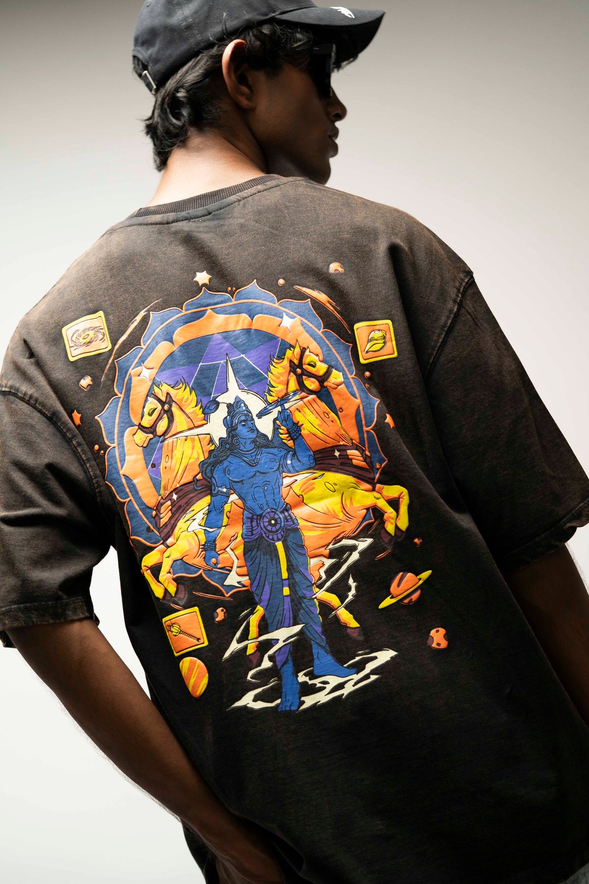 KRISHNA BLACK OVERSIZE TEE 240 GSM