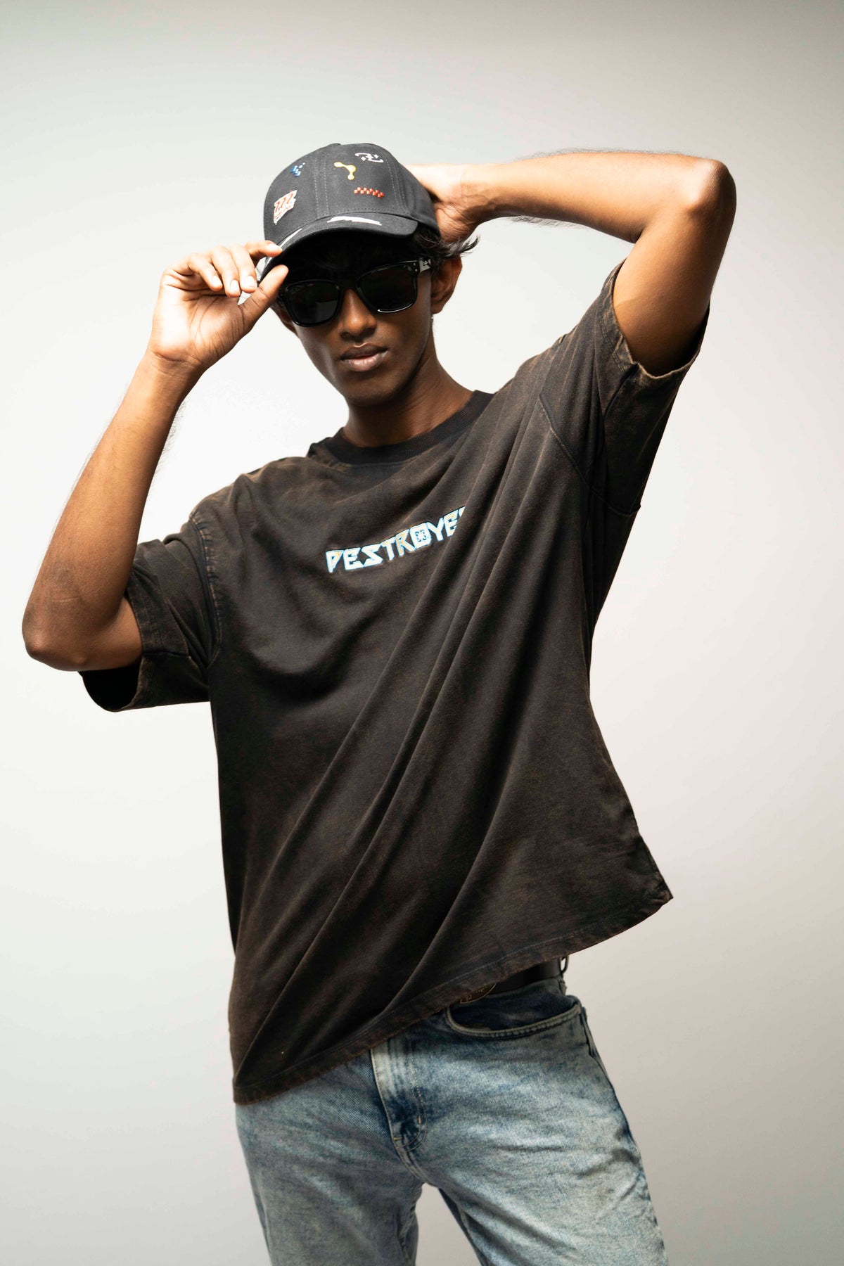 KRISHNA BLACK OVERSIZE TEE 240 GSM