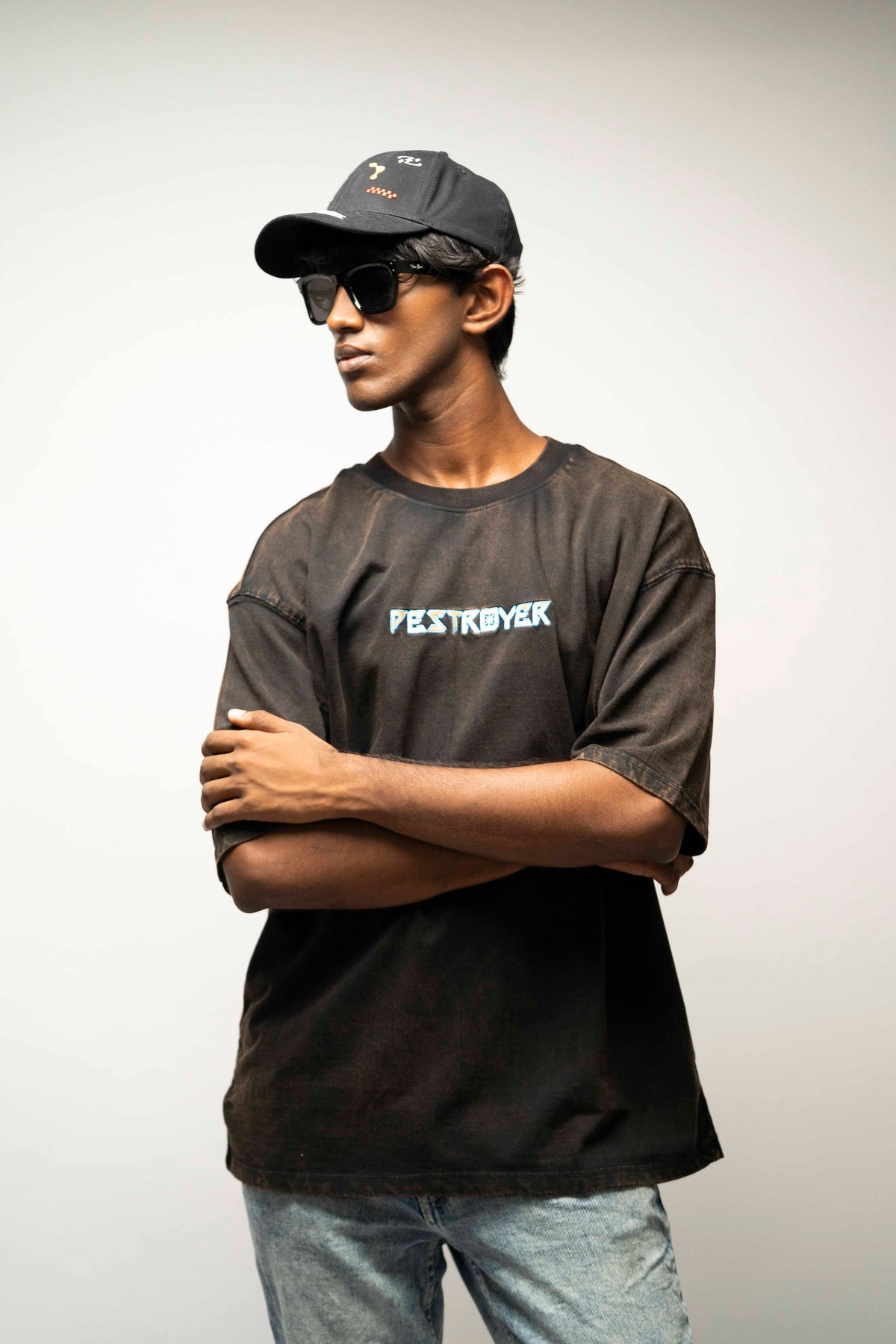 KRISHNA BLACK OVERSIZE TEE 240 GSM