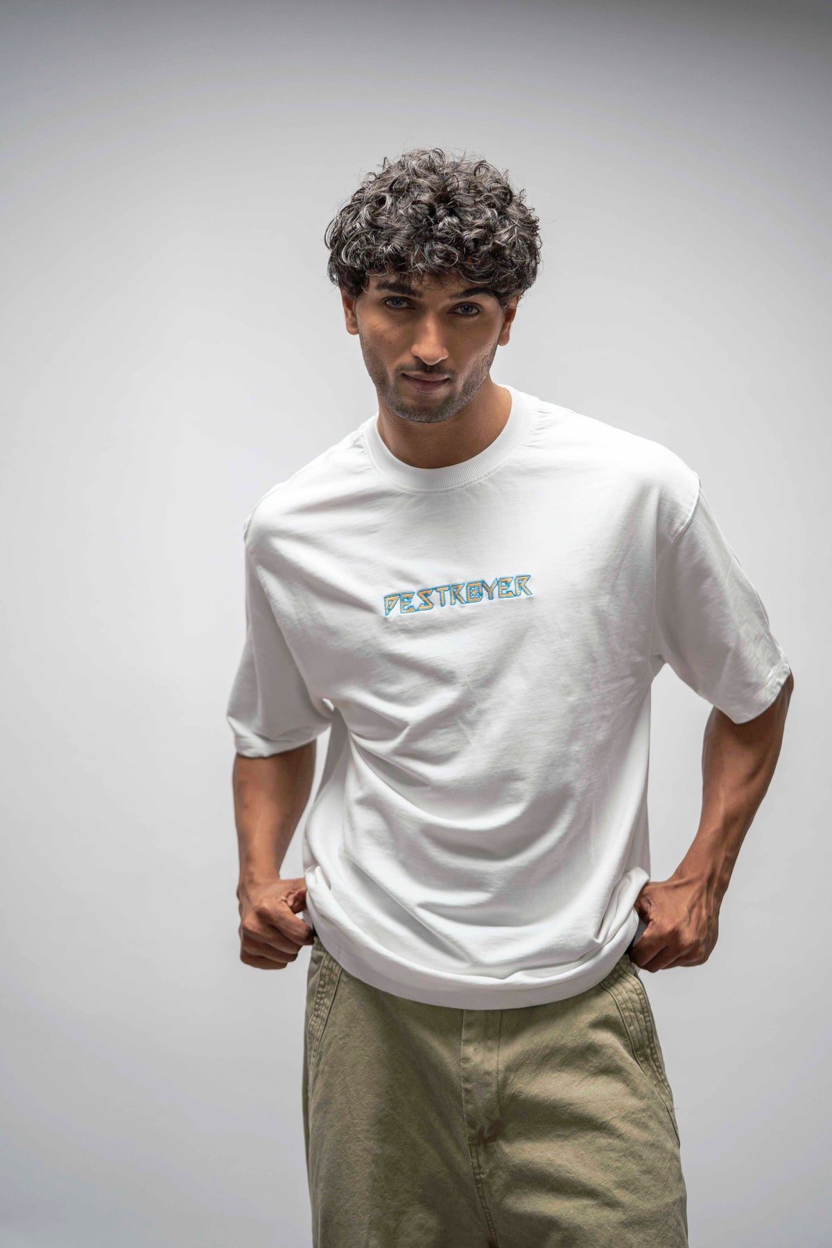 KRISHNA WHITE OVERSIZE TEE 240 GSM