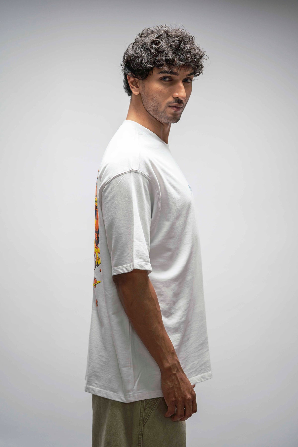 KRISHNA WHITE OVERSIZE TEE 240 GSM