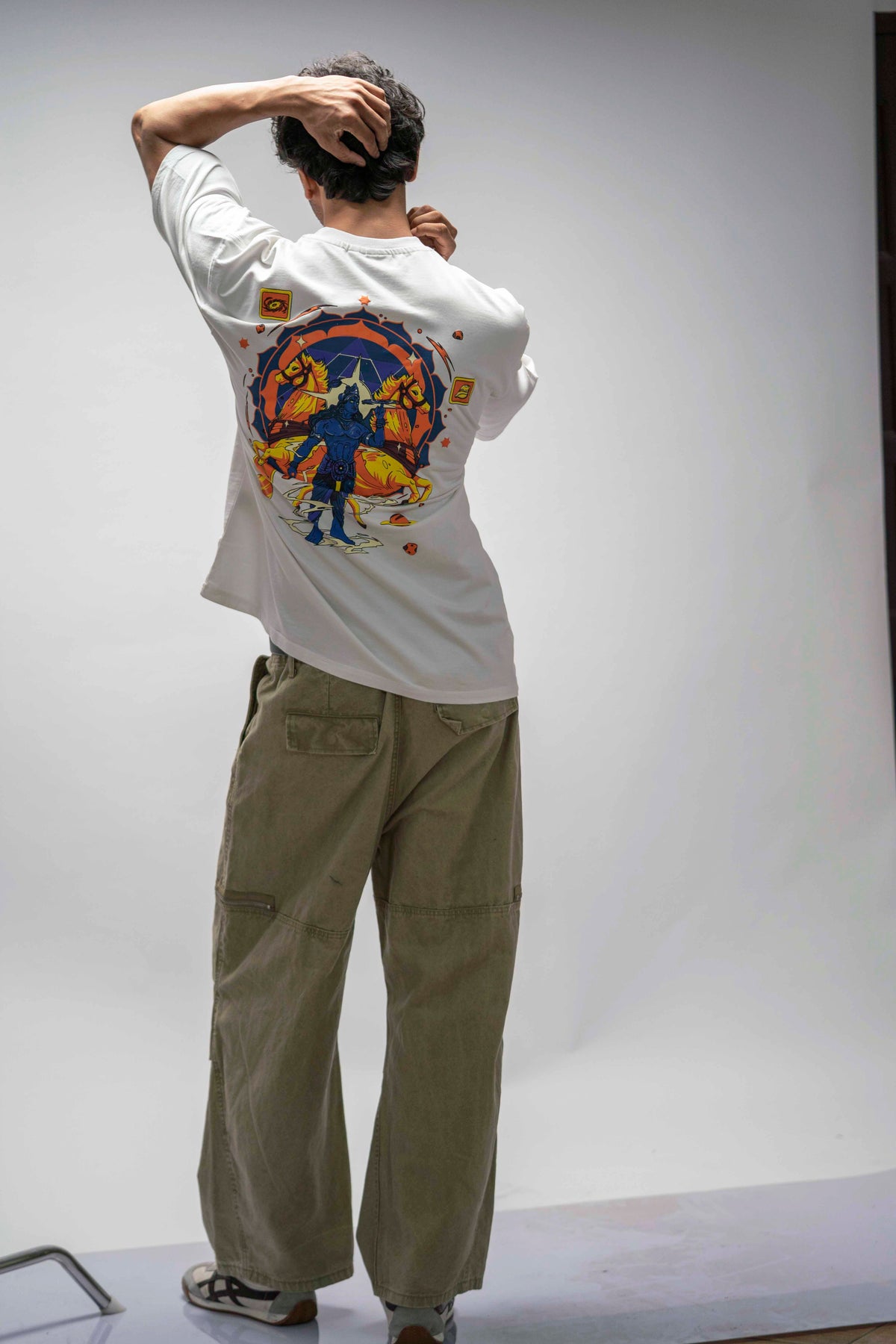 KRISHNA WHITE OVERSIZE TEE 240 GSM