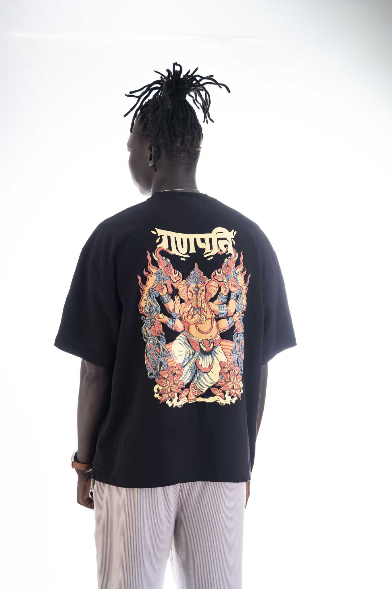 The Protector – Ganpathi Oversized Tee (Black) | Sacred Theory