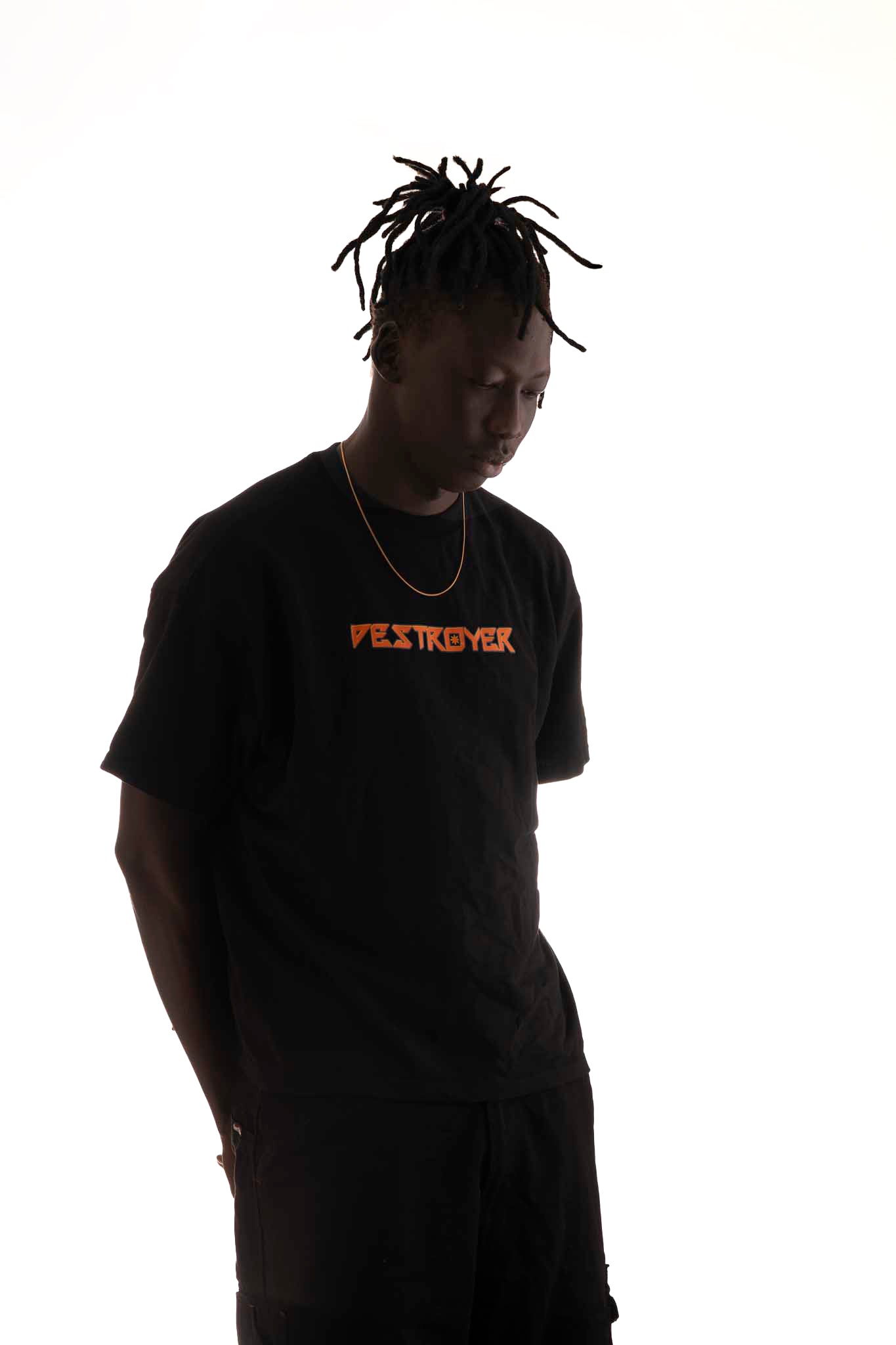 OVER SIZE BLACK T SHIRT WITH KRISHNA PRINT