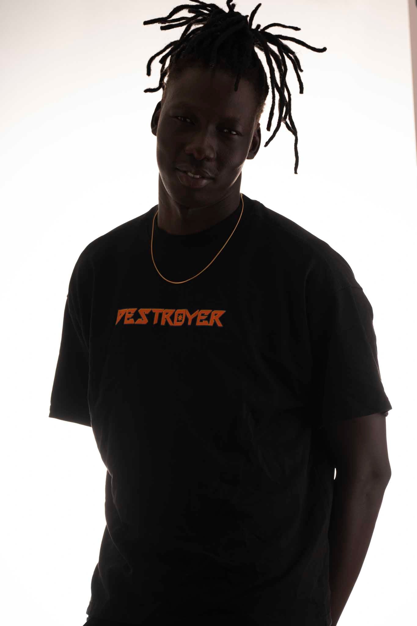 OVER SIZE BLACK T SHIRT WITH KRISHNA PRINT