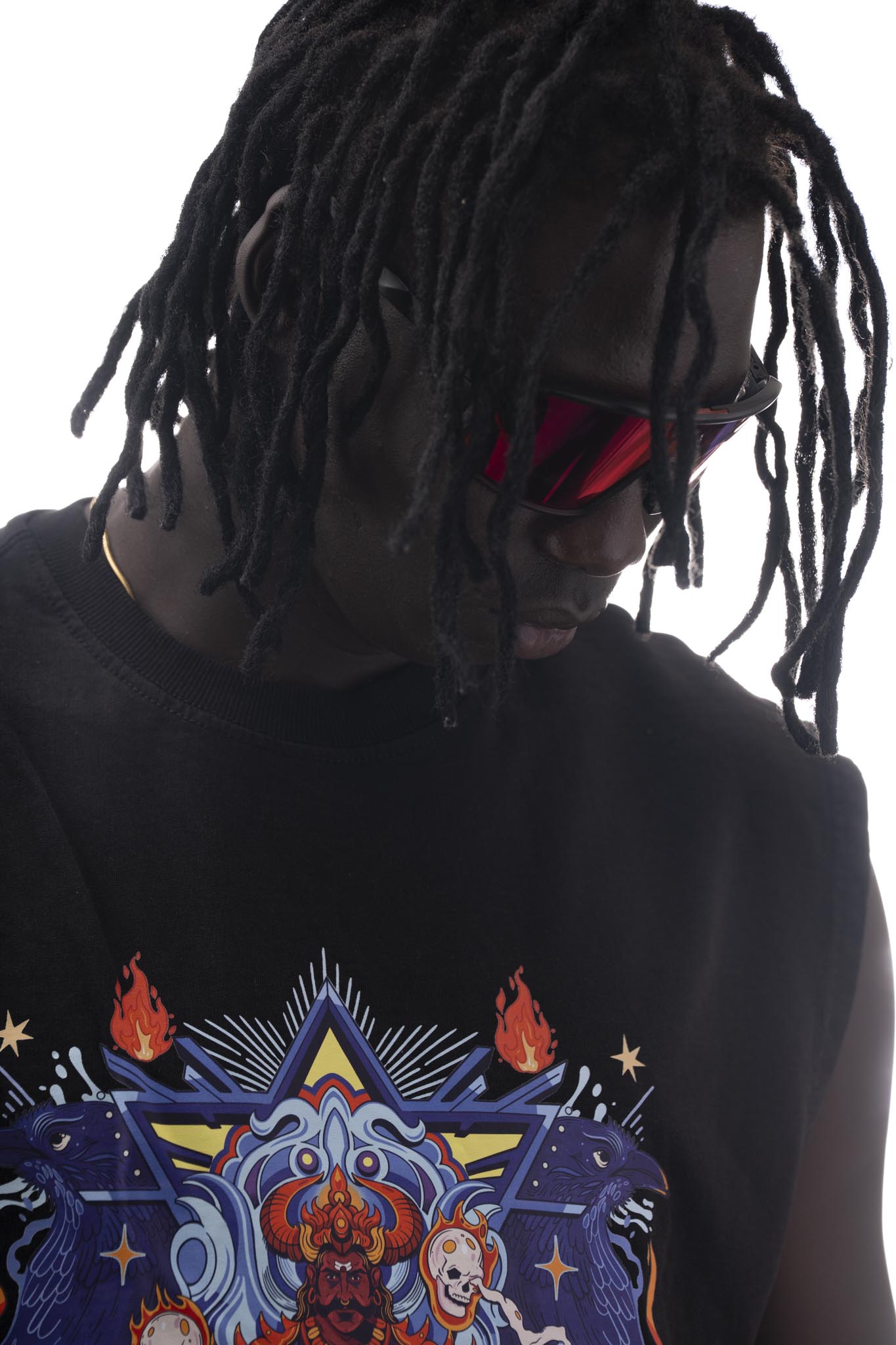 Ravan Sleeveless T-Shirt – Black (240 GSM French Terry Cotton) | Sacred Theory