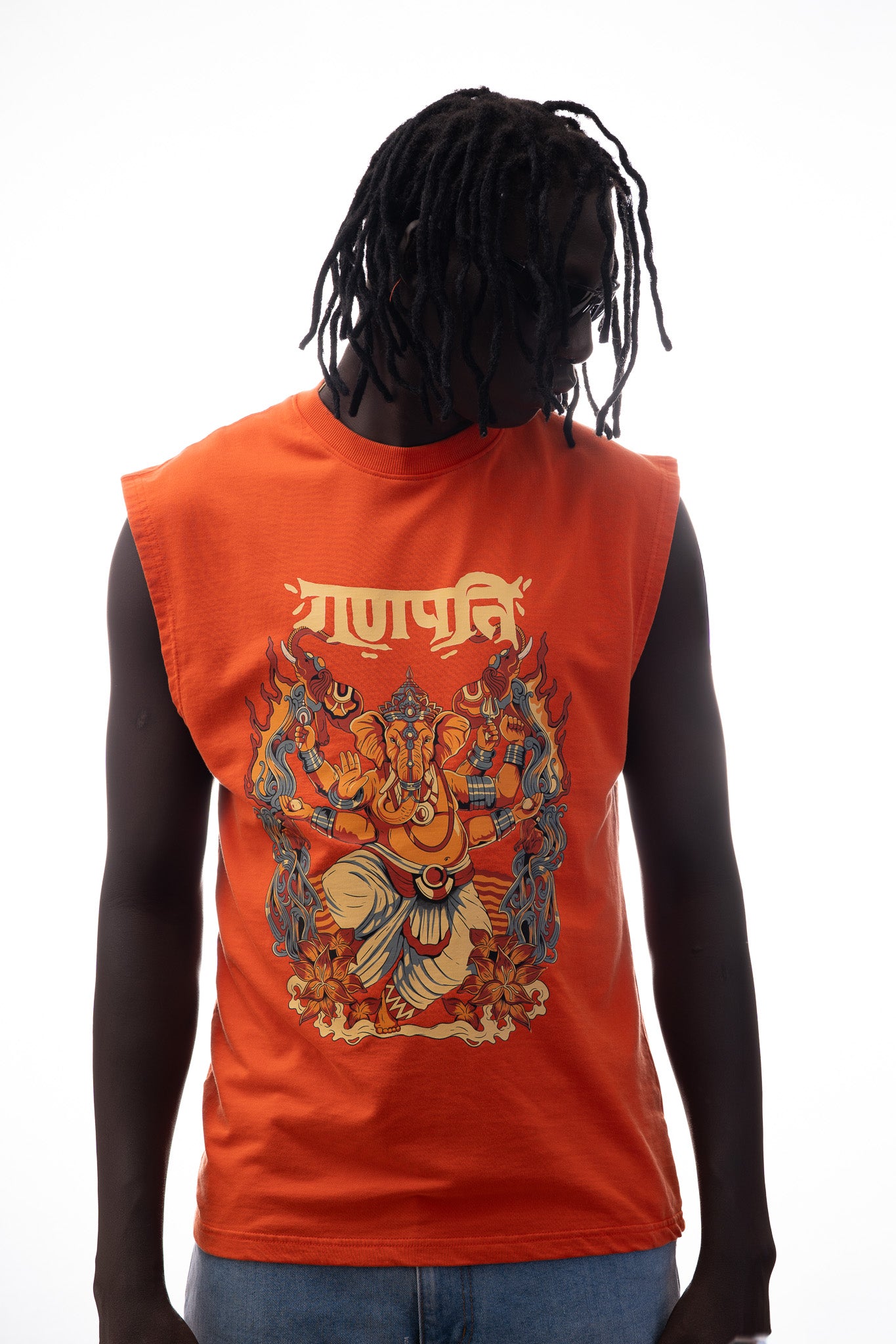 Ganapathy Sleeveless T-Shirt – 240 GSM French Terry Loopnet | Sacred Theory