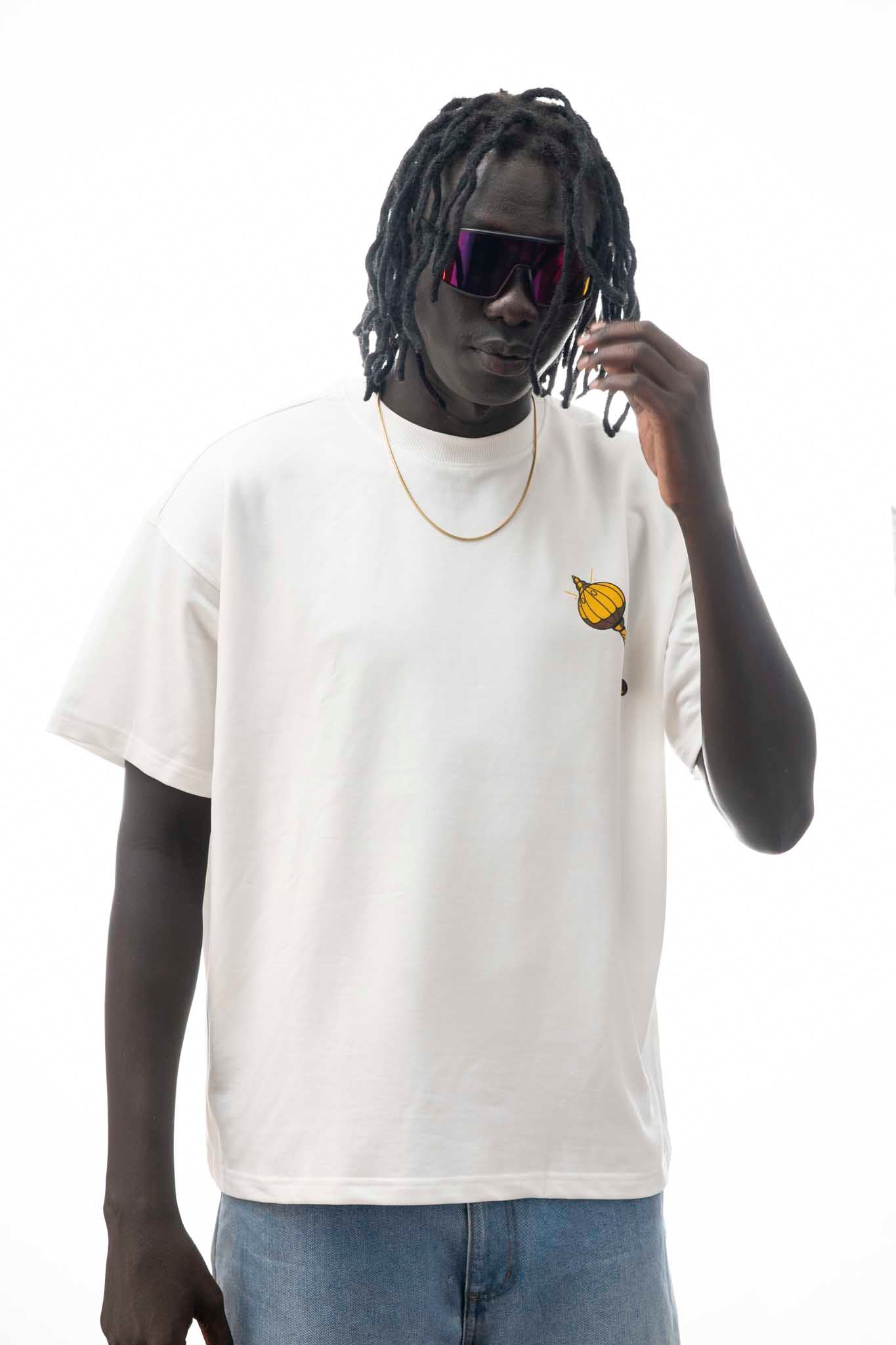 OVER SIZE TEE HANUMAN PRINT ON WHITE