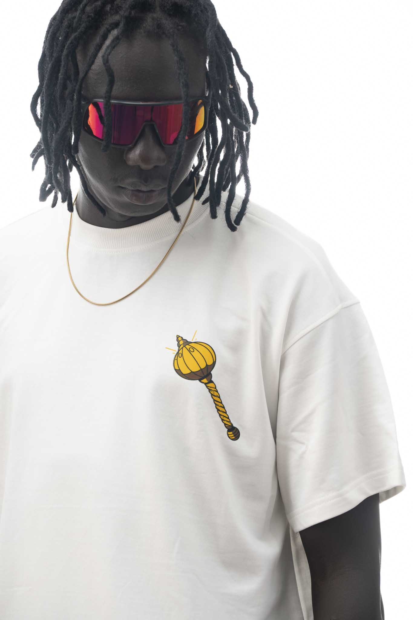 OVER SIZE TEE HANUMAN PRINT ON WHITE