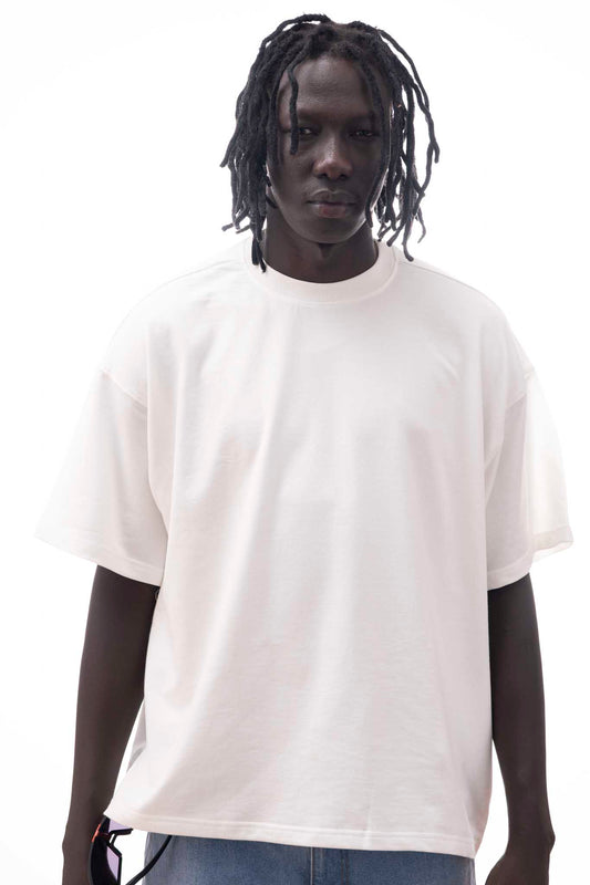 OVER SIZE  WHITE T SHIRT SHIVA PRINT