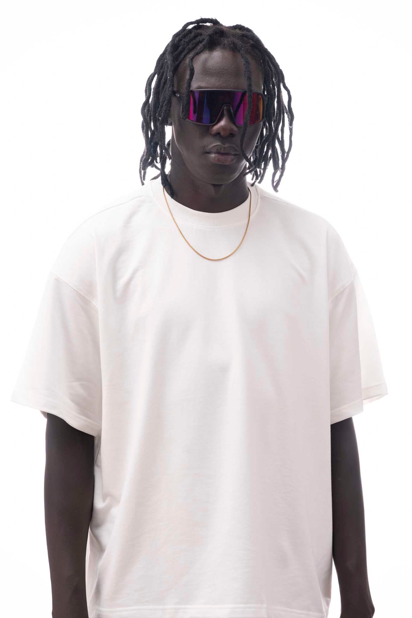 OVER SIZE  WHITE T SHIRT SHIVA PRINT