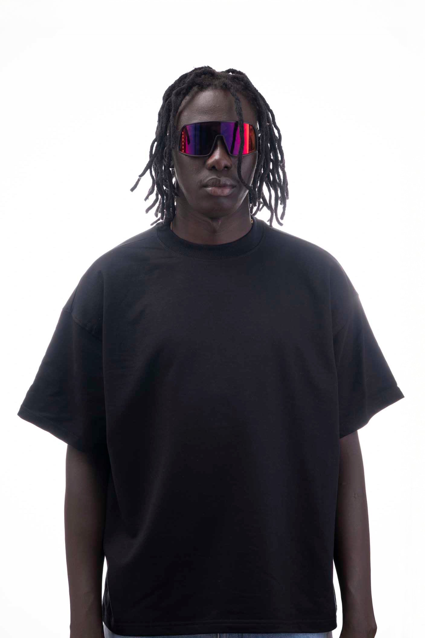 OVER SIZE  BLACK T SHIRT ON SHIVA PRINT