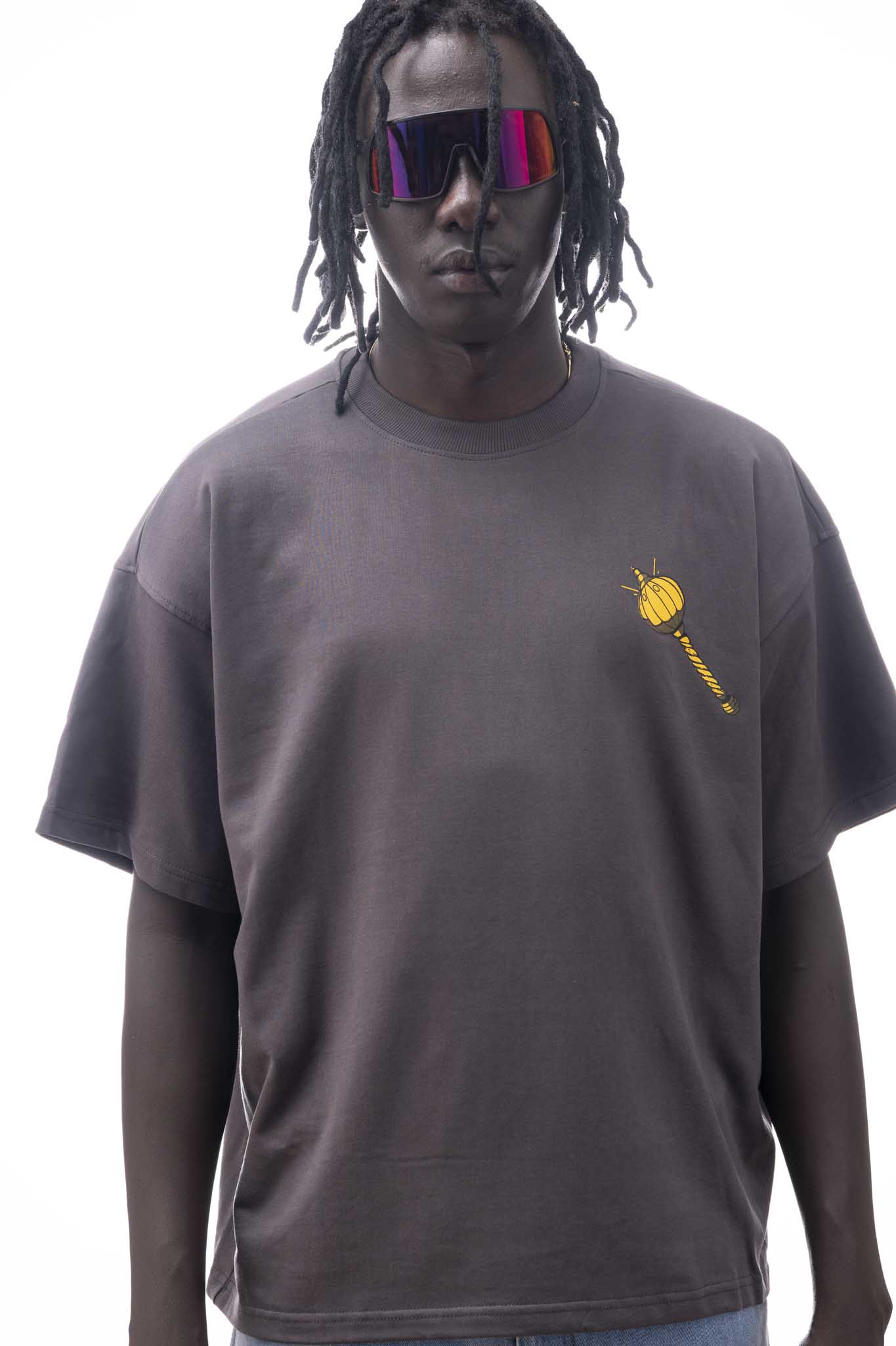 OVER SIZE TSHIRT HANUMAN PRITNT  GREY