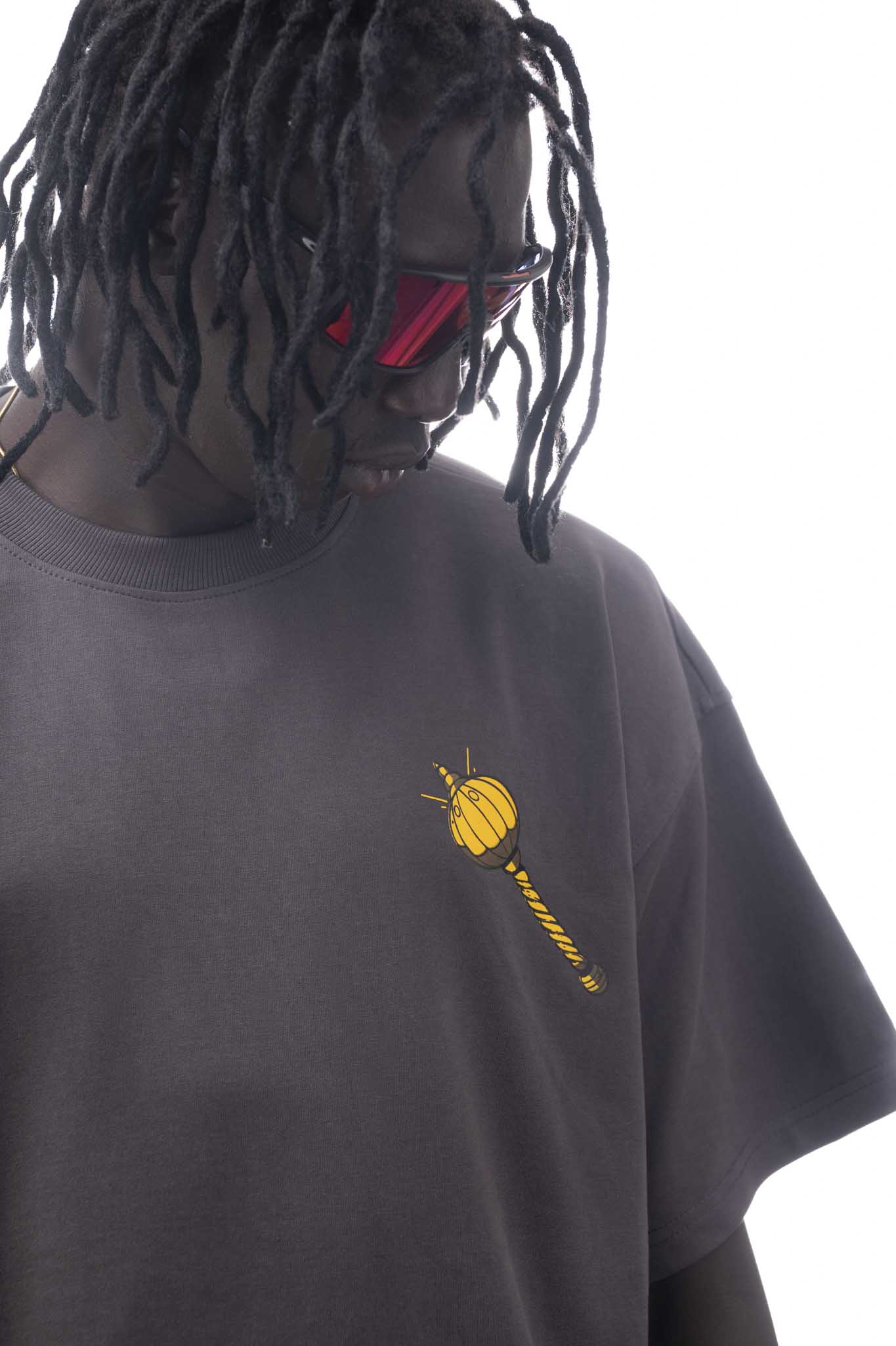 OVER SIZE TSHIRT HANUMAN PRITNT  GREY