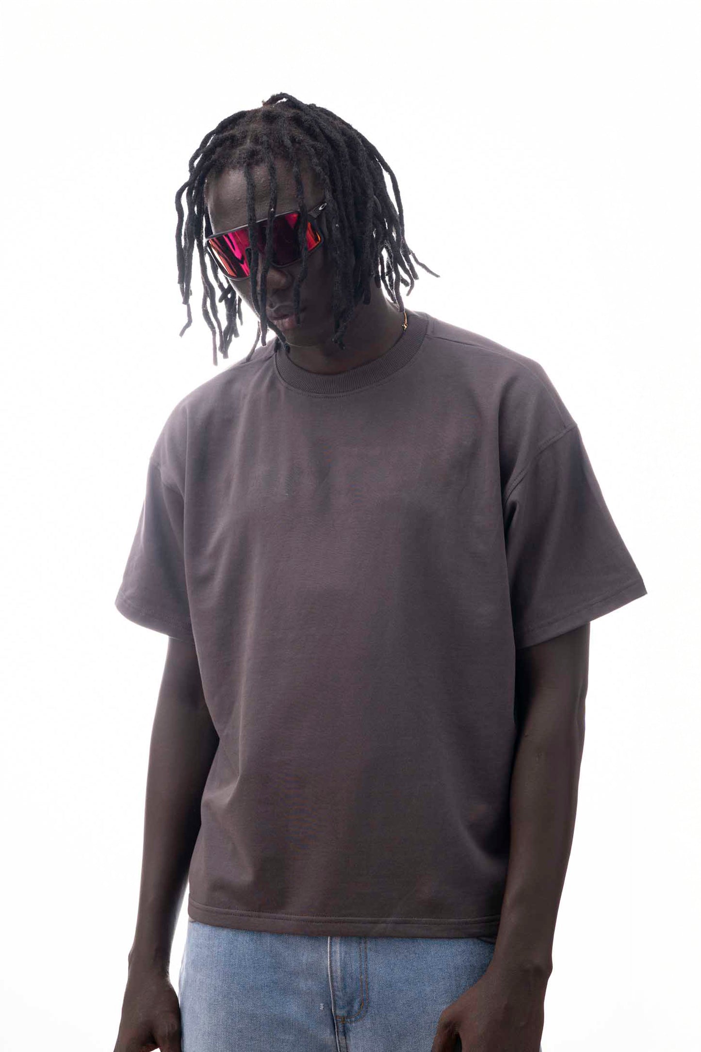 OVER SIZE T SHIRT SHIVE PRINT GREAY COLOR