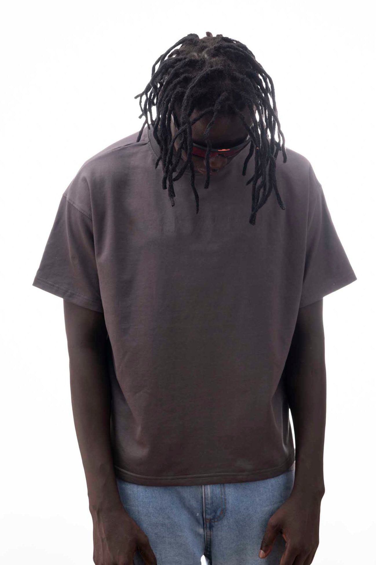 OVER SIZE T SHIRT SHIVE PRINT GREAY COLOR