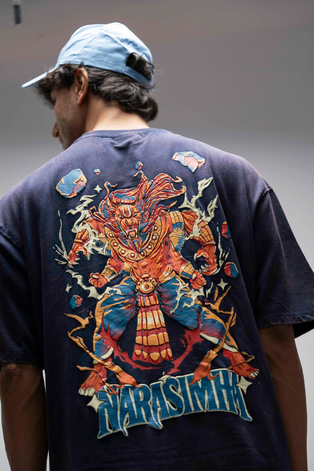 Narasimha – Navy Blue Oversized T-Shirt
