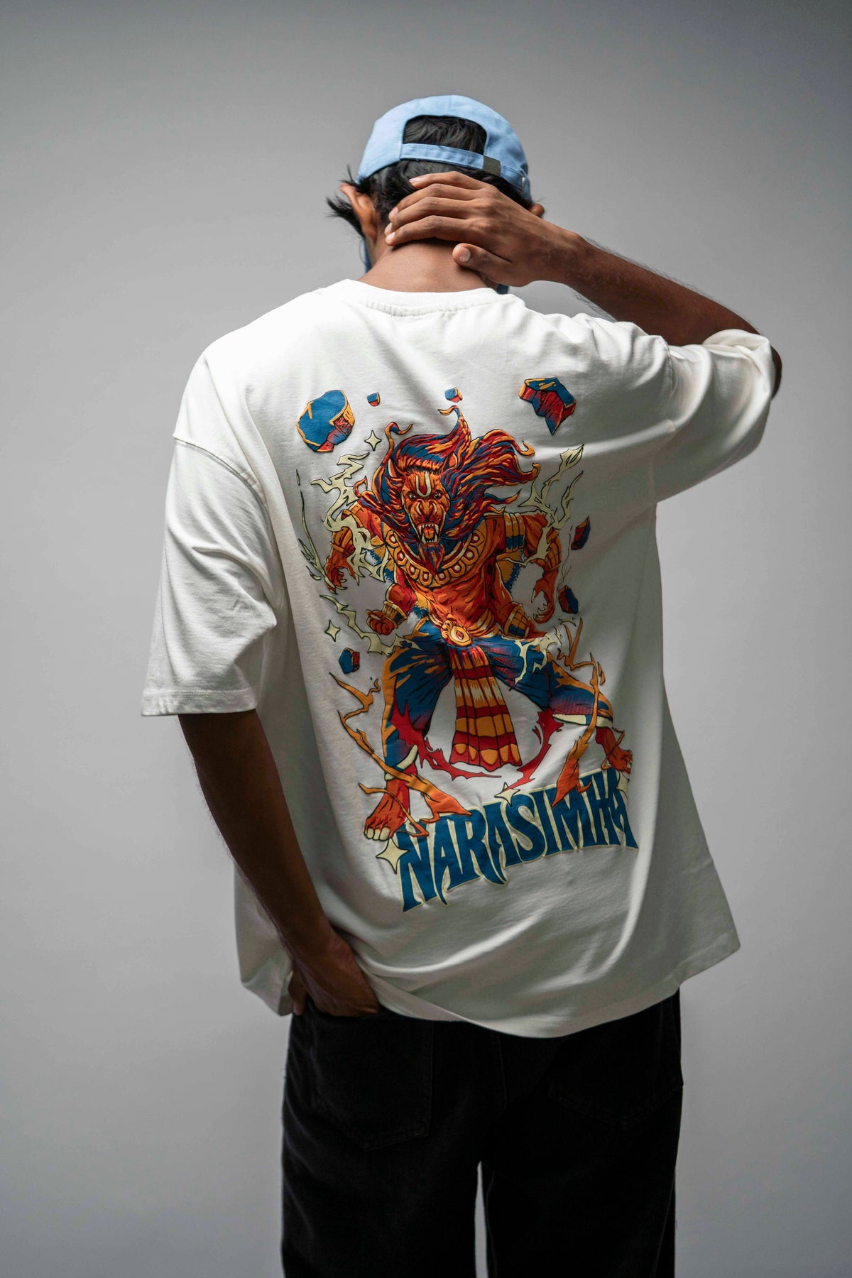 Narasimha – White Oversized T-Shirt