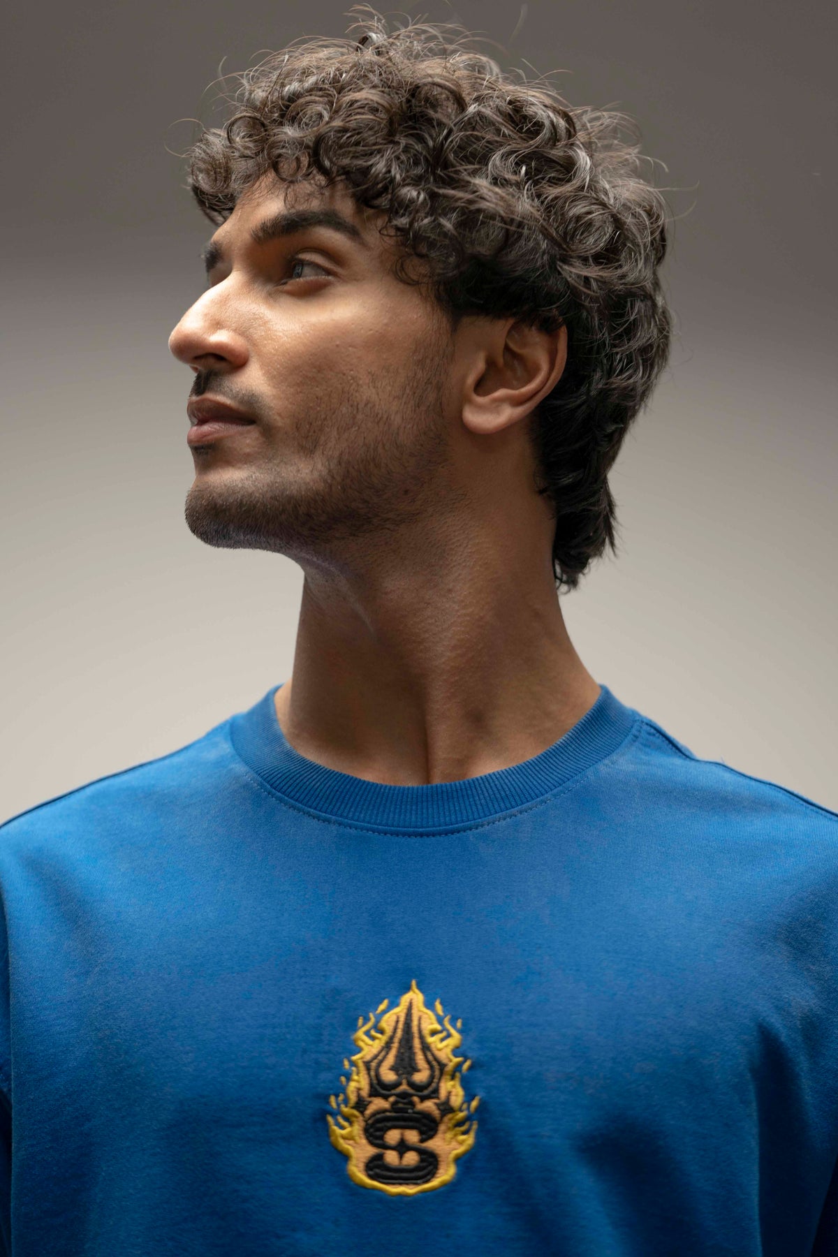 OVERSIZE TEE 240 GSM Shiva Standing – Royal Blue Oversized T-Shirt