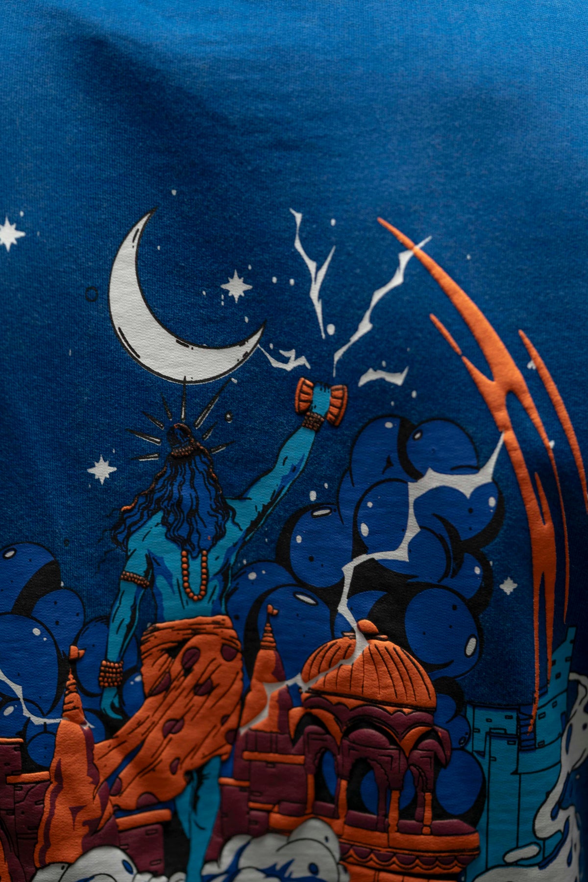 OVERSIZE TEE 240 GSM Shiva Standing – Royal Blue Oversized T-Shirt