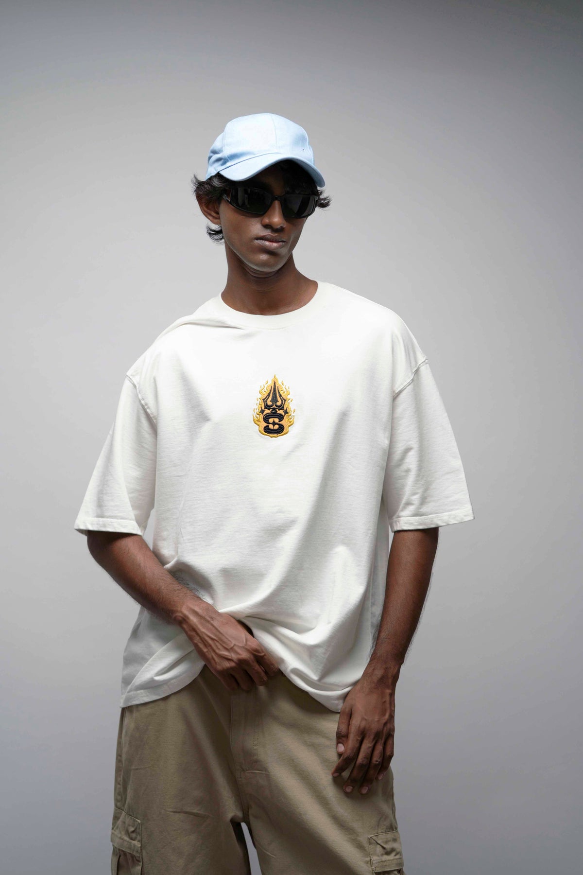 OVERSIZE TEE. SHIVA  Nilakantha – White Oversized T-Shirt