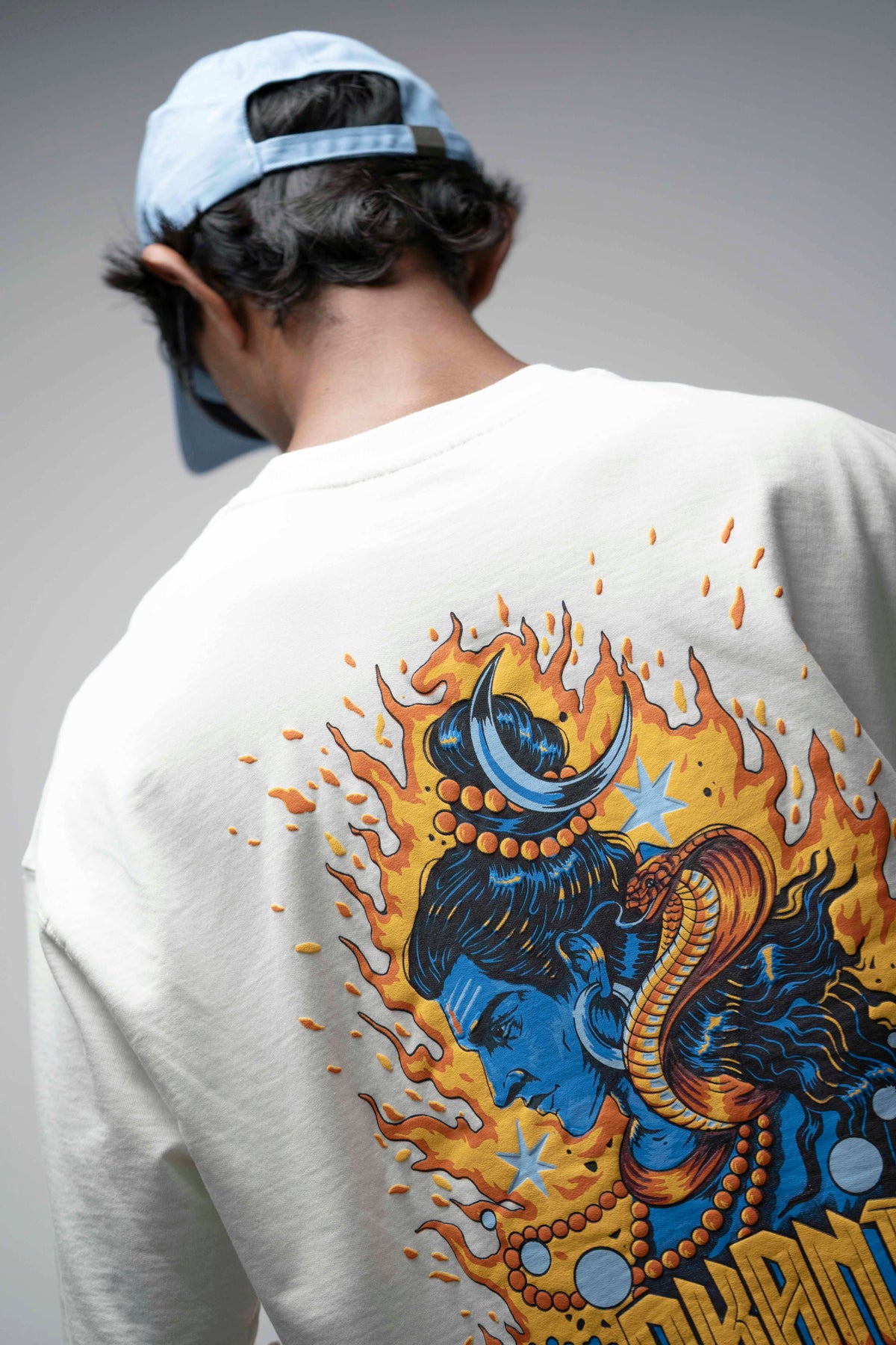 OVERSIZE TEE. SHIVA  Nilakantha – White Oversized T-Shirt