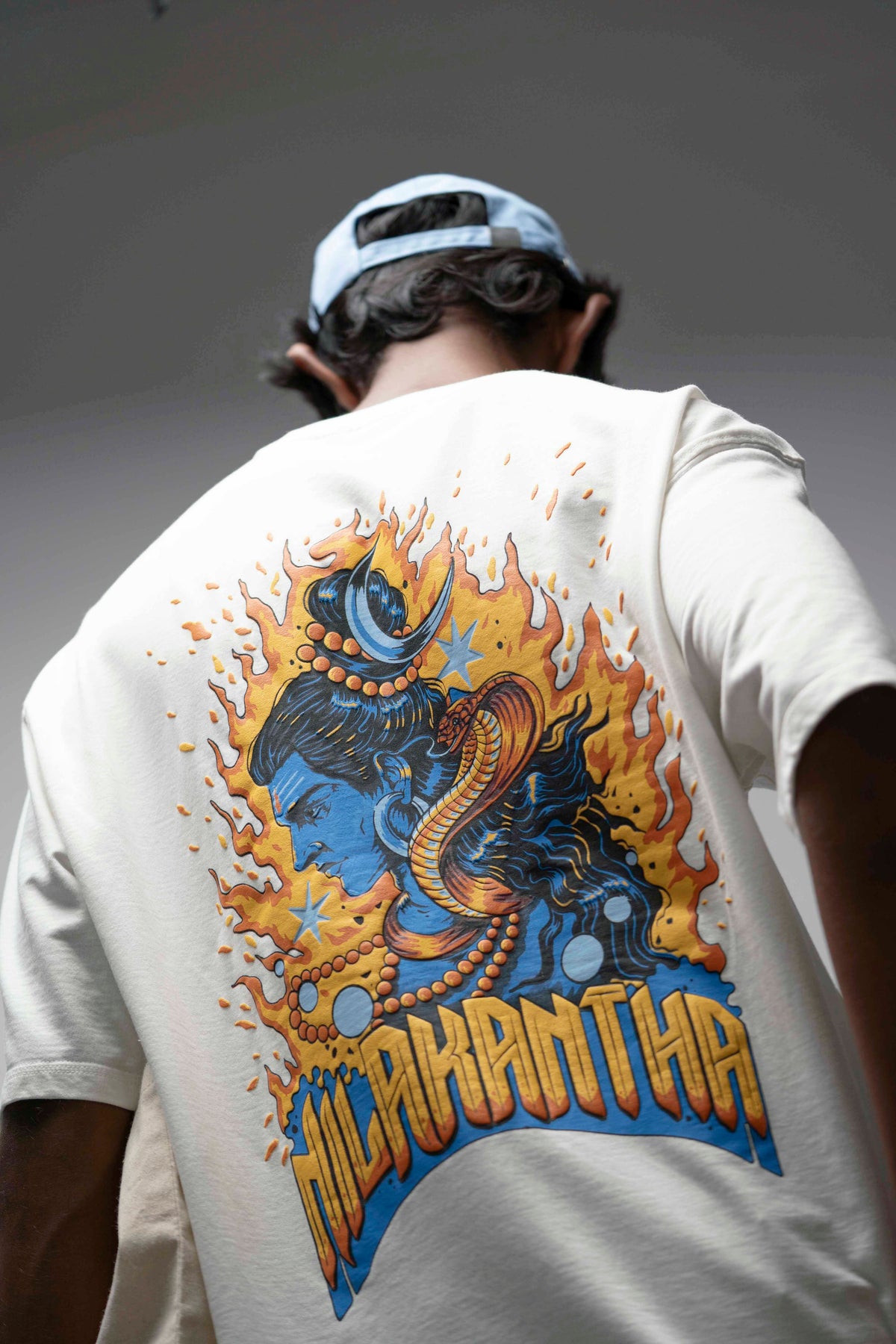 OVERSIZE TEE. SHIVA  Nilakantha – White Oversized T-Shirt
