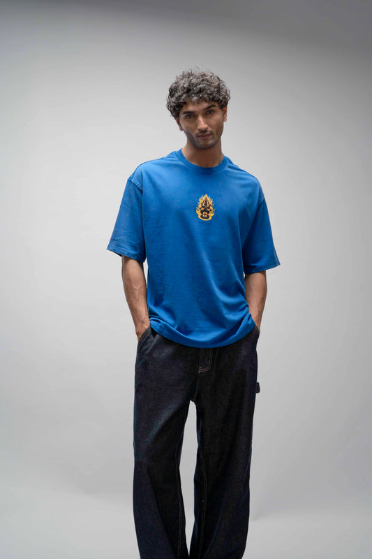 OVERSIZE TEE 240 GSM Shiva Standing – Royal Blue Oversized T-Shirt