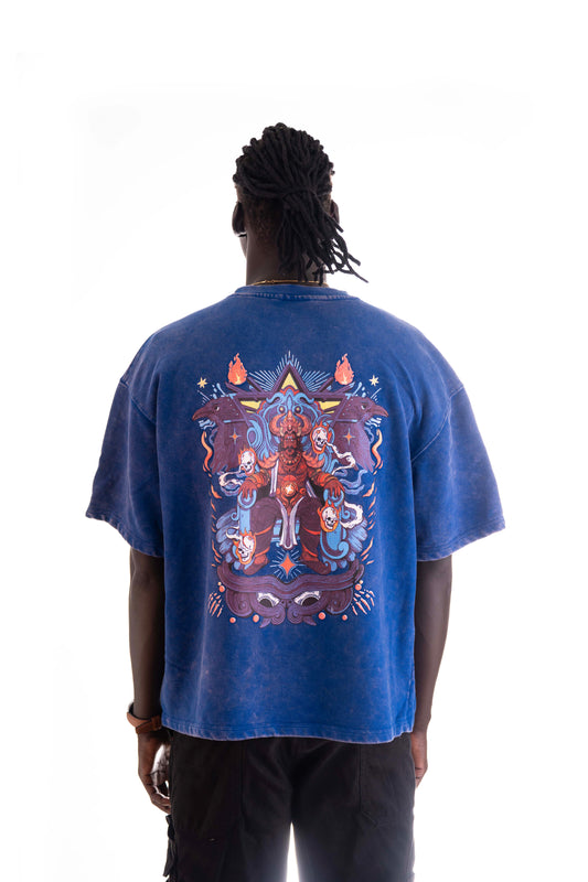 Ravan Oversized T-Shirt – Royal Blue (320 GSM Heavy Cross Loop Cotton)